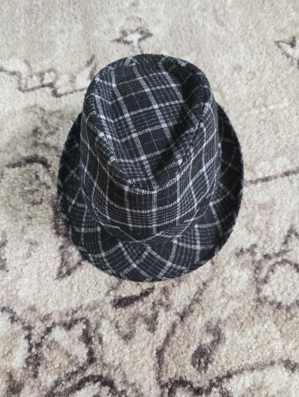 Simplicity Black Plaid Fedora Hat